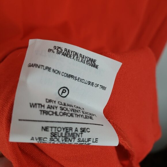 Twenty Montreal Mini Dress Orange Knit Ruffle Sleeve Scoop Back Size Small - Picture 7 of 8